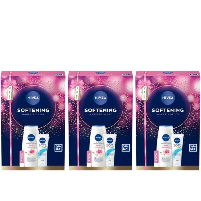 Nivea Softening Moments Of Joy Skincare Gift Set 3 Count - Pack of 3