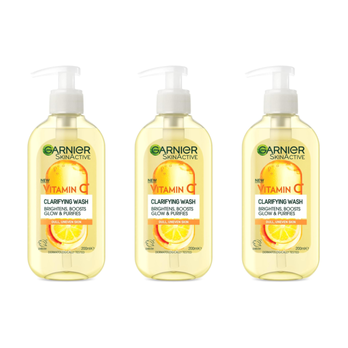 Garnier Skin Active Vitamin C Clarifying Wash 200ML - Pack of 3