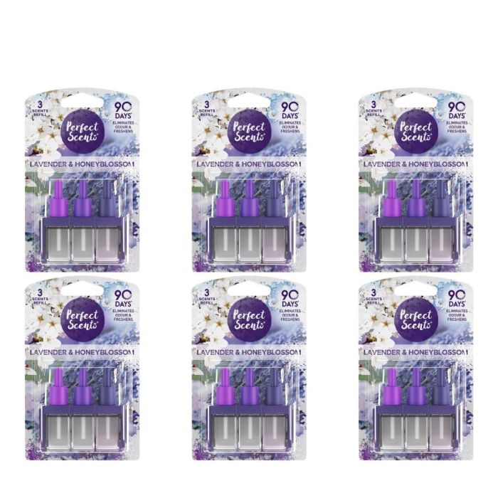 Perfect Scents Lavender & Honeyblossom Air Freshener 3 Refill 20ml Per Pack - Pack of 6