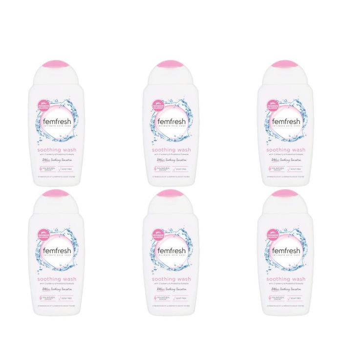 Femfresh  Intimate Skin Care Soothing Wash 250ml - Pack of 6