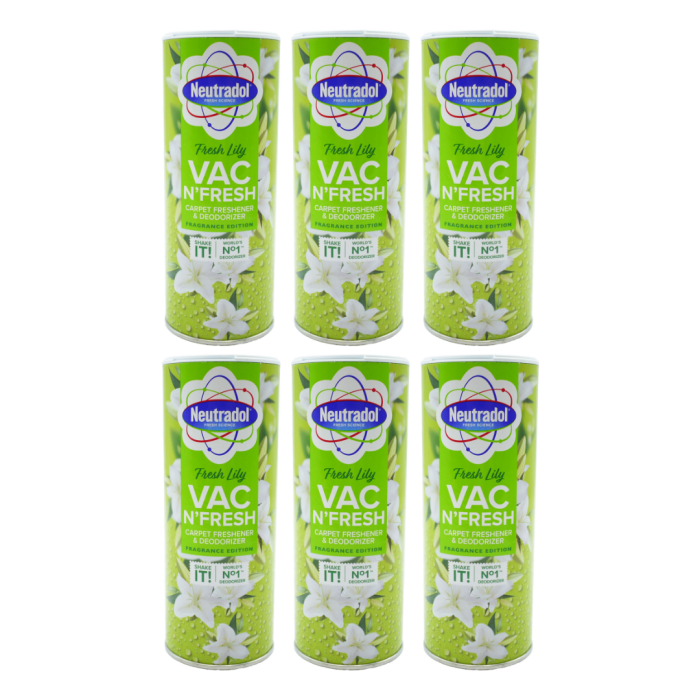 Neutradol Fresh Lily VAC N'FRESH Carpet Freshener Deodorizer 350g - Pack of 6