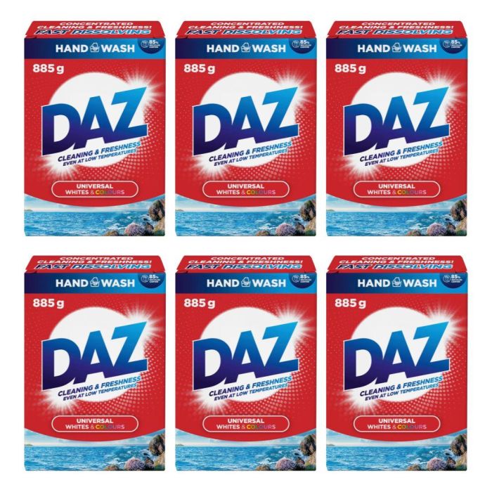 DAZ Washing Powder Stain Removal Whites & Colours 885g - Pack Of 6