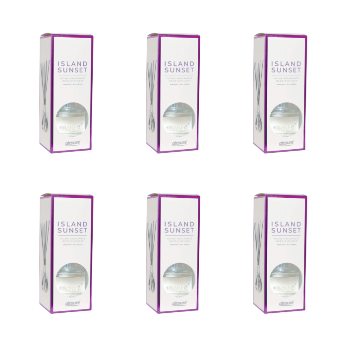 Airpure Island Sunset Home Fragrance Reed Diffuser 100 ml - Pack of 6