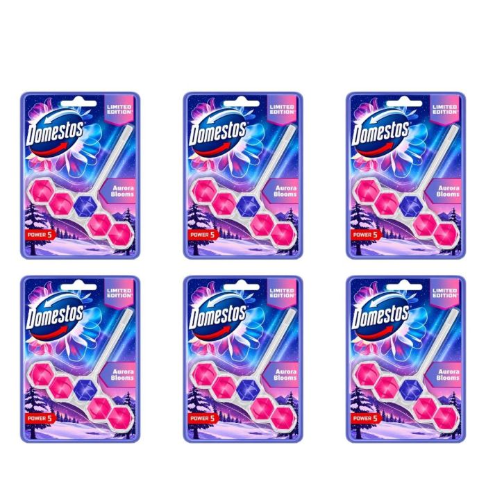 Domestos Power 5 Aurora Blooms Toilet Rim Block 50g - Pack of 6