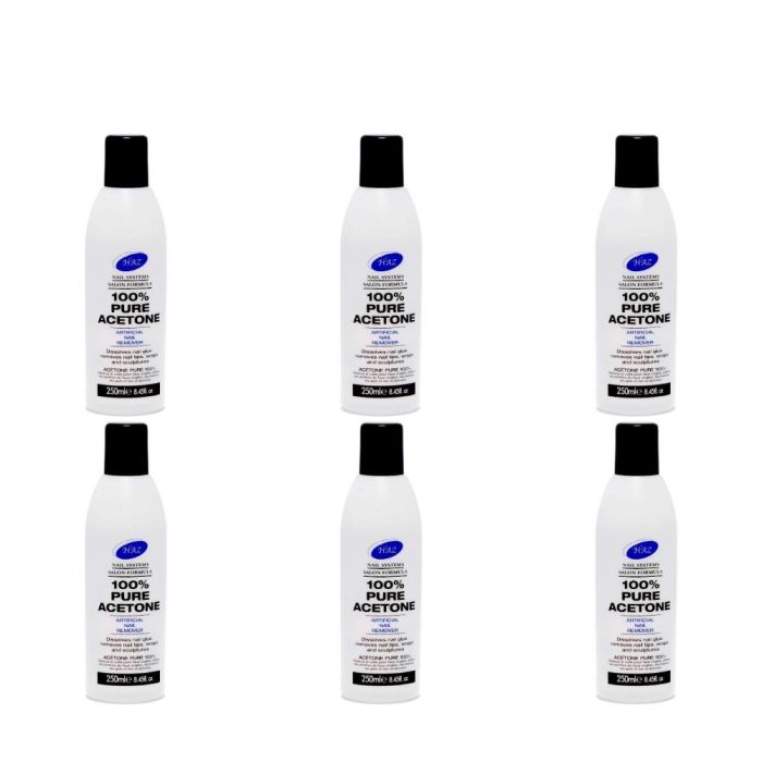 HAZ Pure Acetone Nail Polish Remover 250ml - Pack of 6