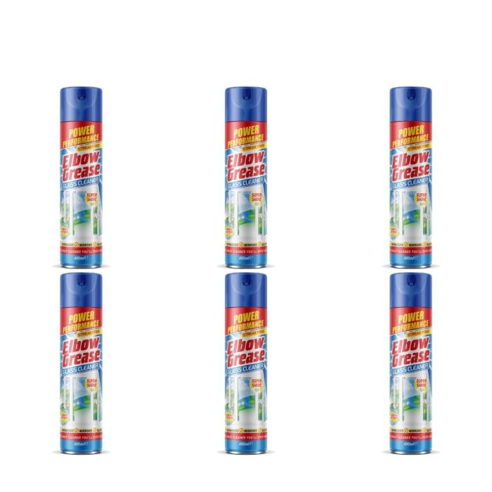 Elbow Grease Glass Cleaner Aerosol 400ml - Pack of 6