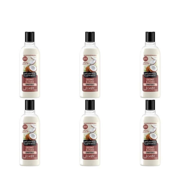 Alberto Balsam Coconut & Lychee with Pro-Vitamin B5 Conditioner 300ml - Pack of 6