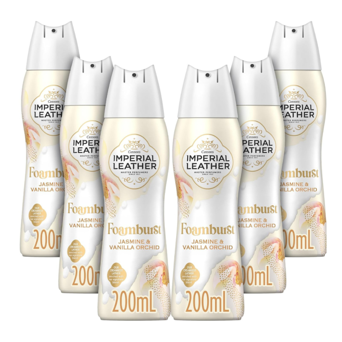 Imperial Leather Jasmine & Vanilla Foamburst Shower Gel Body Wash 200ml - Pack of 6