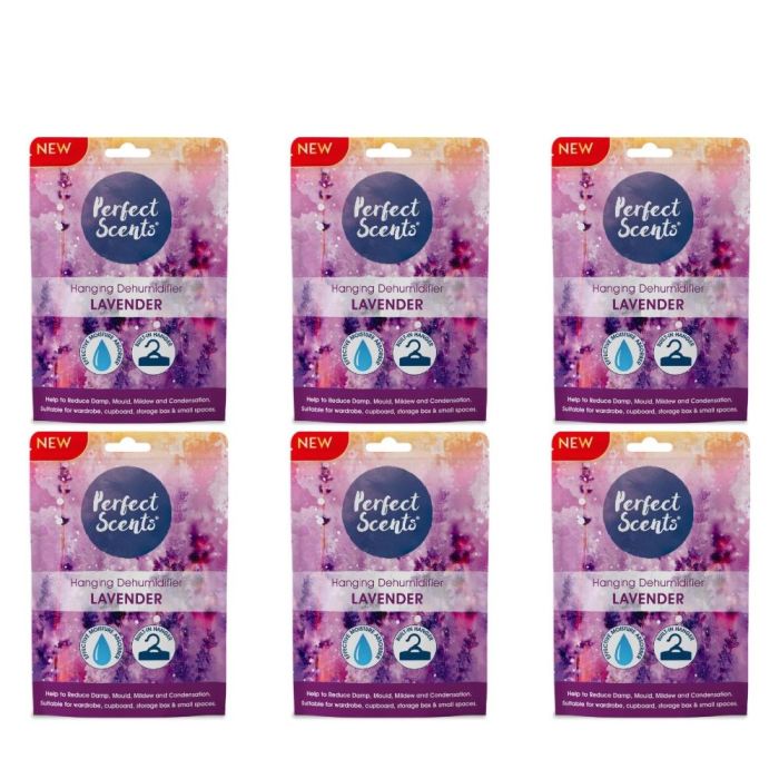 Perfect Scents Lavender Hanging Dehumidifier 180g - Pack of 6