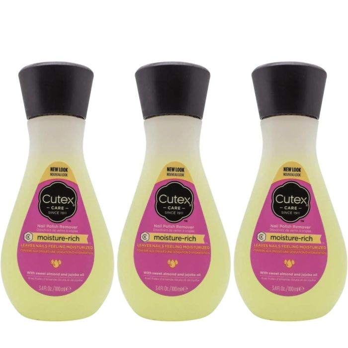 Cutex Moisture Rich Nail Polish Remover 100ml - Pack of 3