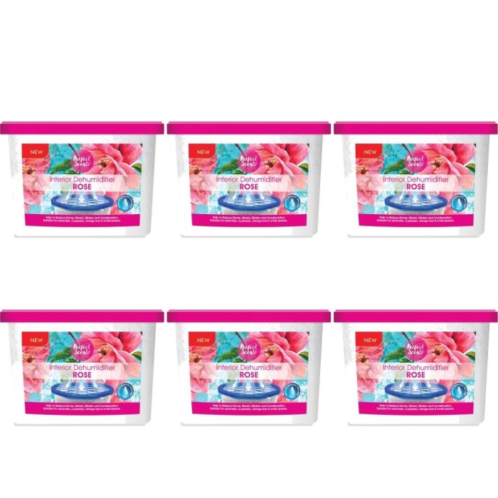 Perfect Scents Rose Interior Dehumidifier 500ml - Pack of 6