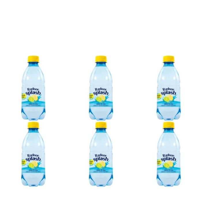 Radnor Splash Lemon & Lime Sparkling Flavoured Spring Water 330ml - Pack of 6