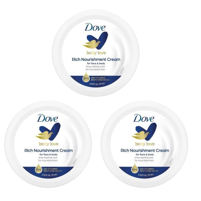 Dove Rich Nourishment Body Cream Intensive Moisturizing Care 75ml x 3