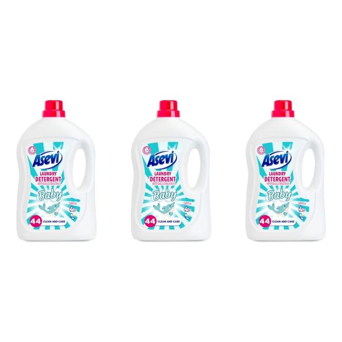 Asevi Hypoallergenic Baby Laundry Detergent Gel 2376ml - Pack of 3