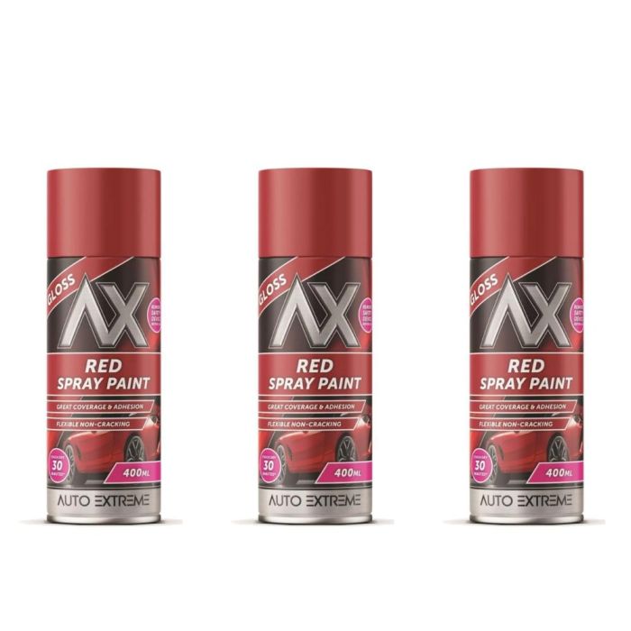 Auto Extreme Red Gloss Spray Paint  400ml - Pack of 3