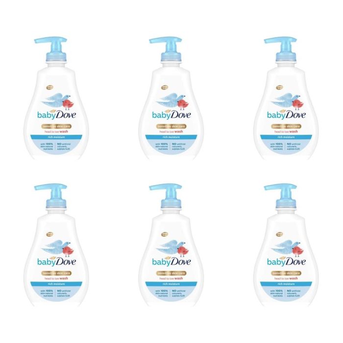 Baby Dove Rich Moisture Head To Toe Wash 400ml - Pack of 6