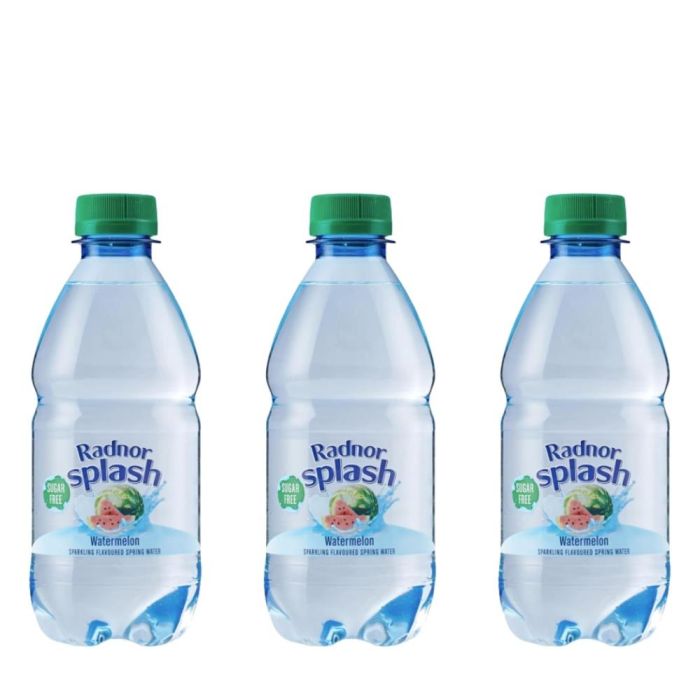 Radnor Splash Watermelon Sparkling Flavoured Spring Water 330ml - Pack of 3