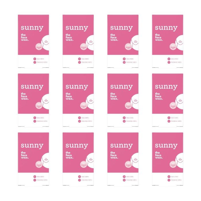 Sunny The Face Wax Strips (20 Strips & 10 Finishing Wipes) - Pack of 12