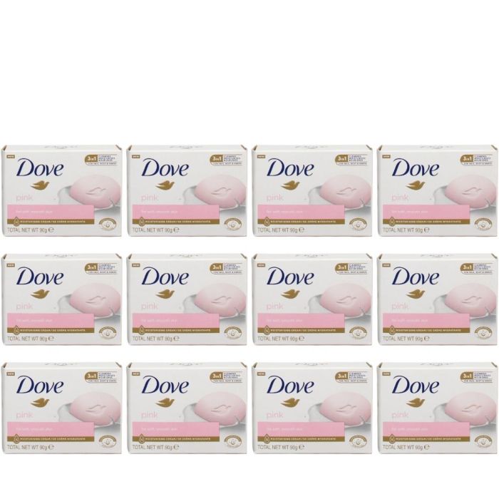 Dove Pink Moisturising Cream Soap 90g - Pack of 12