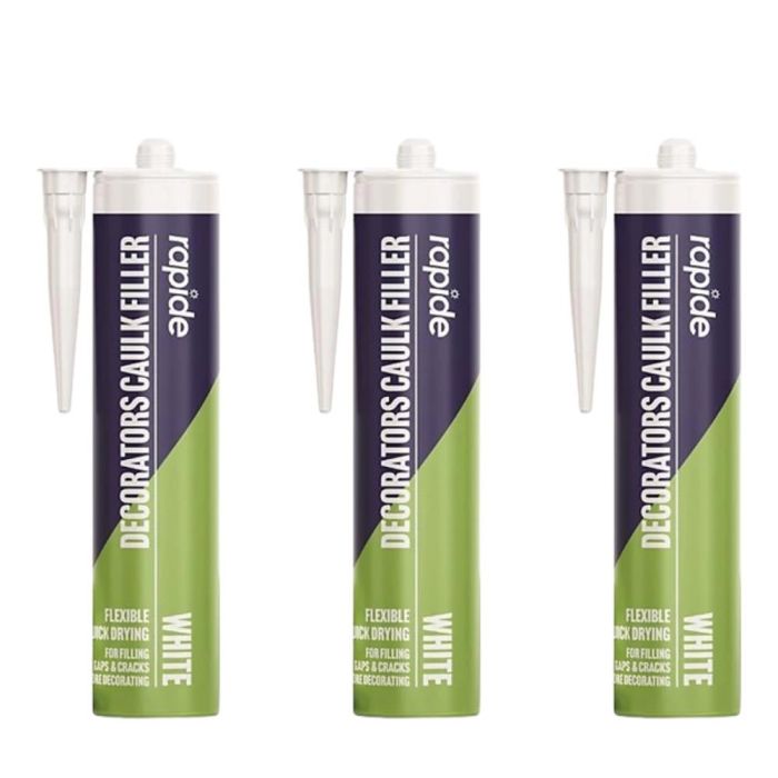 Rapide White Decorators Caulk Filler 260ml - Pack of 3