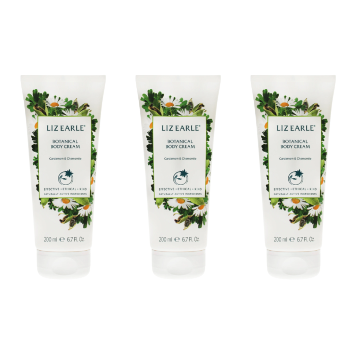 Liz Earle Cardamom & Chamomile Botanical Body Cream 200ML - Pack of 3