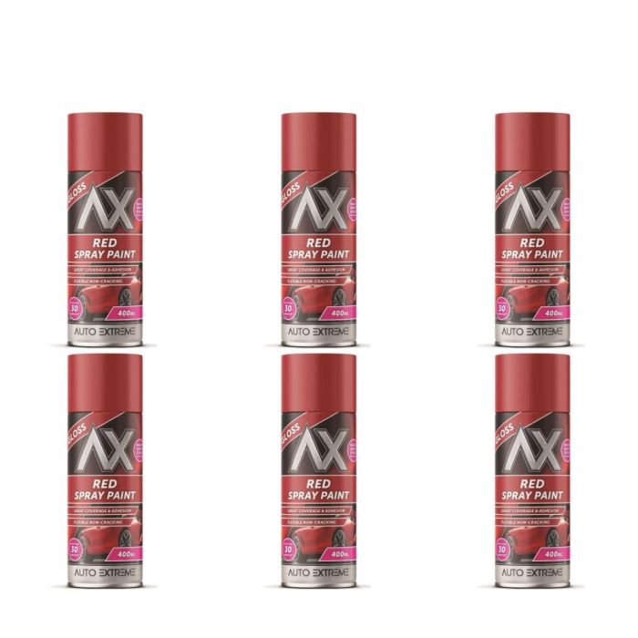 Auto Extreme Red Gloss Spray Paint  400ml - Pack of 6