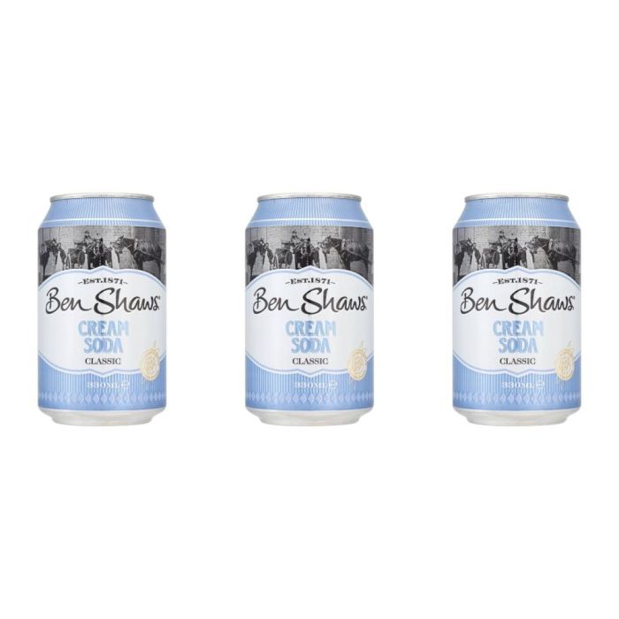 Ben Shaws Classic Cream Soda Vanilla 330ml Can - Pack of 3