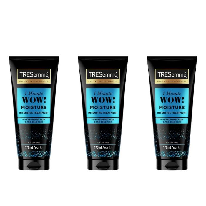 TRESemmé 1 Minute WOW Moisture Intensive Hair Treatment with Hyaluronic Acid & Pro-Bond Plex 170ml - Pack of 3