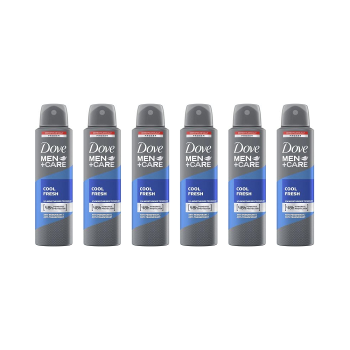 Dove Men+Care Cool Fresh Antiperspirant Deodorant Spray 150 ml - Pack of 6