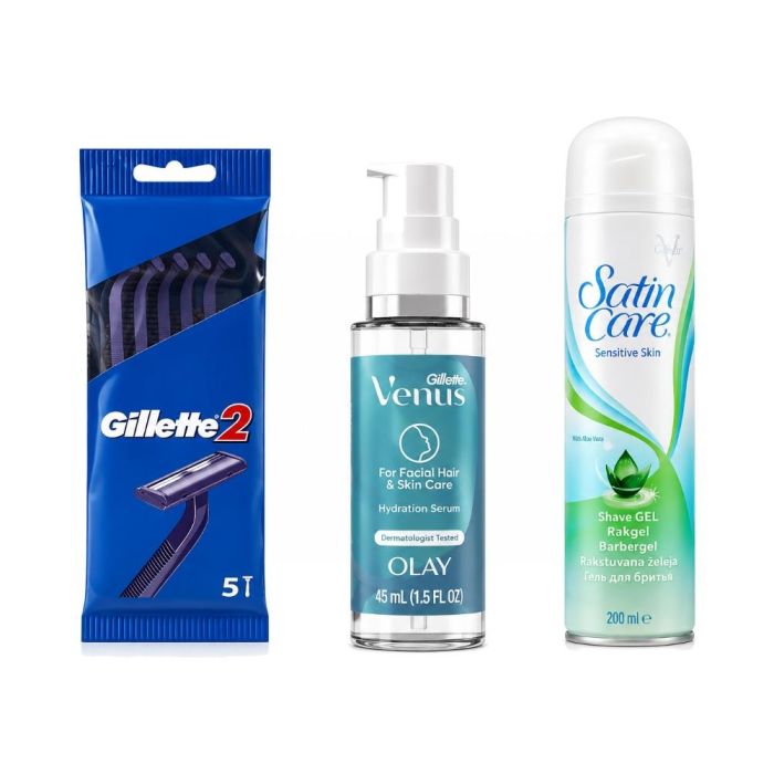 Gillette Complete Shave Bundle – Serum, Gel & Disposable Razors