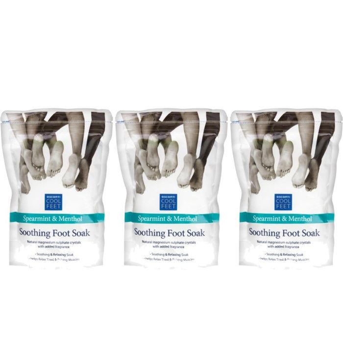 Escenti Cool Feet Soothing Foot Soak Spearmint & Menthol 450g - Pack of 3