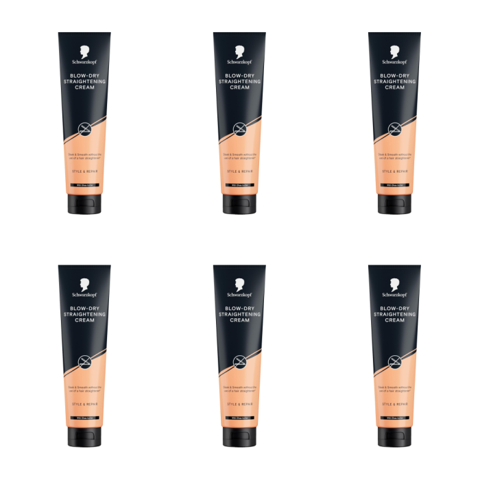 Schwarzkopf Blow Dry Straightening Cream 150 ml - Pack of 6