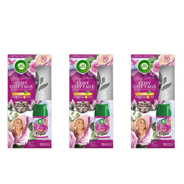 Air Wick Cosy Cottage Frosted Rose Air Freshener 250ml - Pack of 3