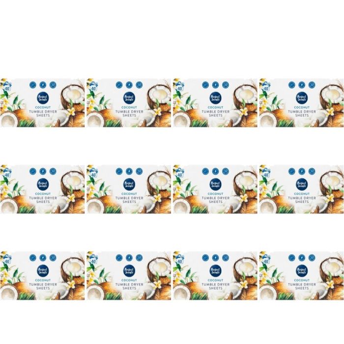 Perfect Scents Coconut Tumble Dryer Sheets 40Sheets - Pack of 12