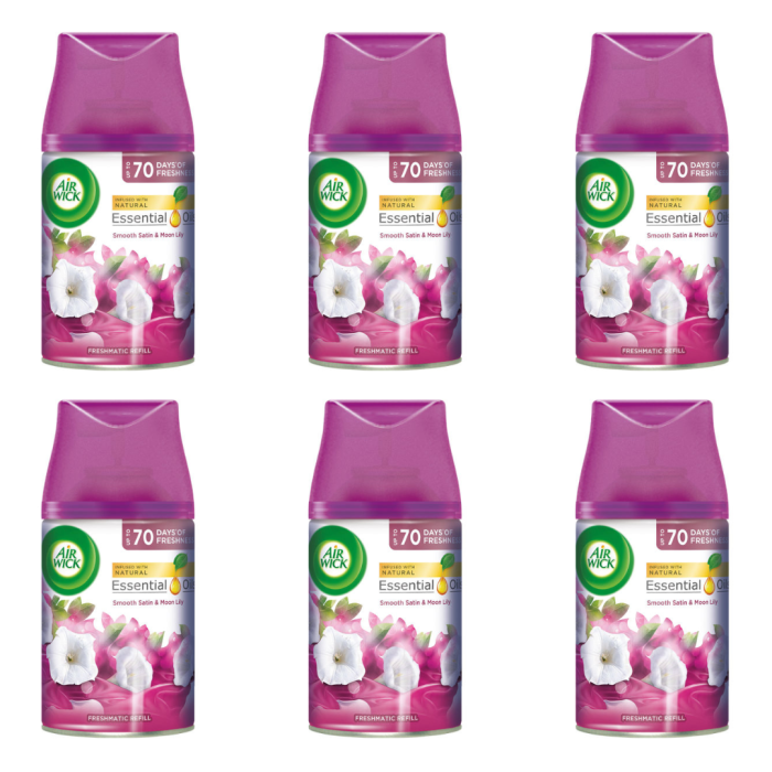 Air Wick Smooth Satin & Moon Lily Freshmatic Refill Spray 250ml - Pack of 6