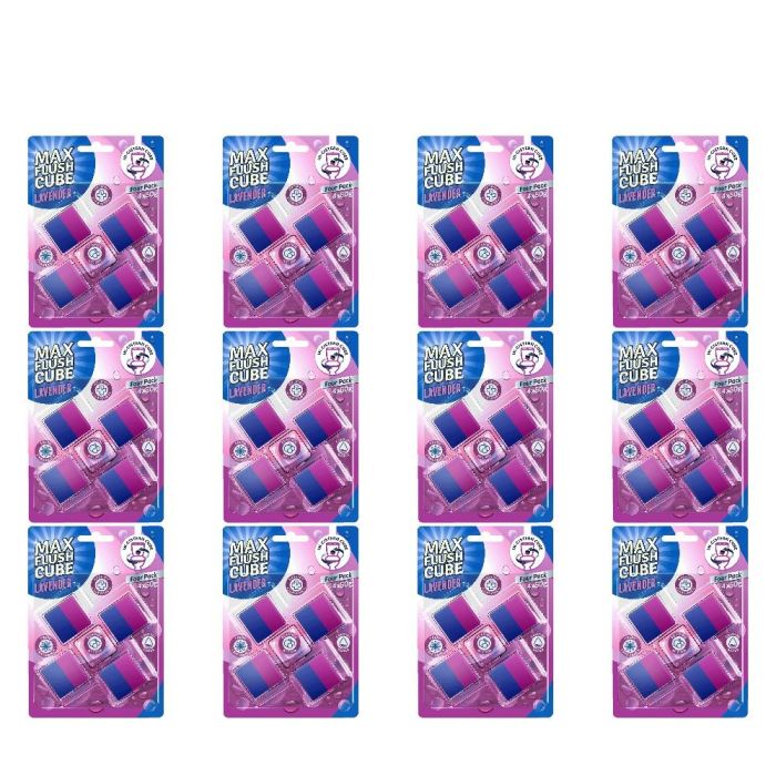 Max Flush Cube Lavender Toilet Cleaner 4 x 50g - Pack of 12