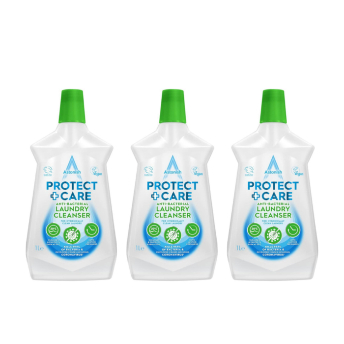 Astonish Protect & Care Anti-Bacterial Laundry Cleanser Liquid 1L - Pack of 3