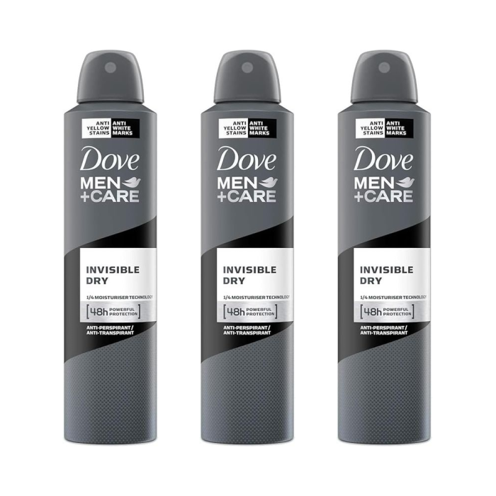 Dove Men+Care Invisible Dry Antiperspirant Deodorant Spray 150 ml - Pack of 3