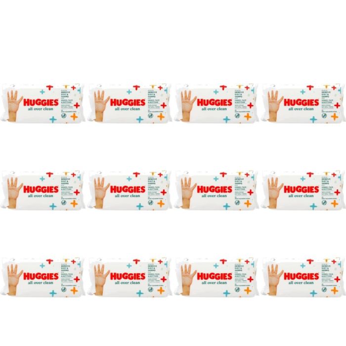 Huggies All Over Clean Baby Cleansing Wipes 56 Count - Pack of 12