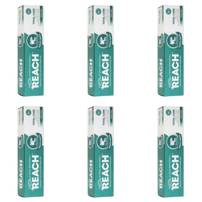 Reach Total Care Toothpaste Fresh Mint Fights Cavities & Plaque 150g x 6