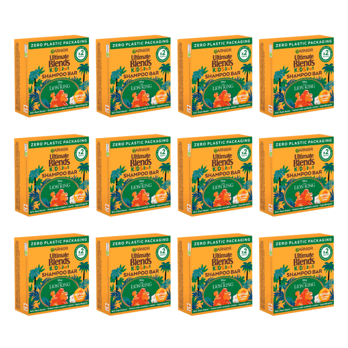 Garnier Ultimate Blends Kids Apricot Shampoo Bar 60g - Pack of 12