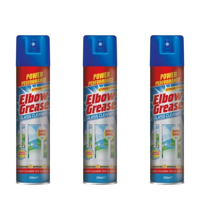 Elbow Grease Glass Cleaner Aerosol 300ml - Pack of 3