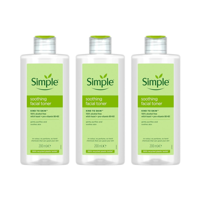 Simple Soothing Facial Toner 200ml - Pack of 3