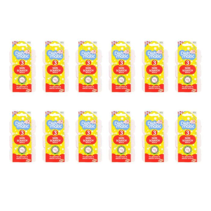 Dishmatic Non Scratch Refills 3 PK - Pack of 12