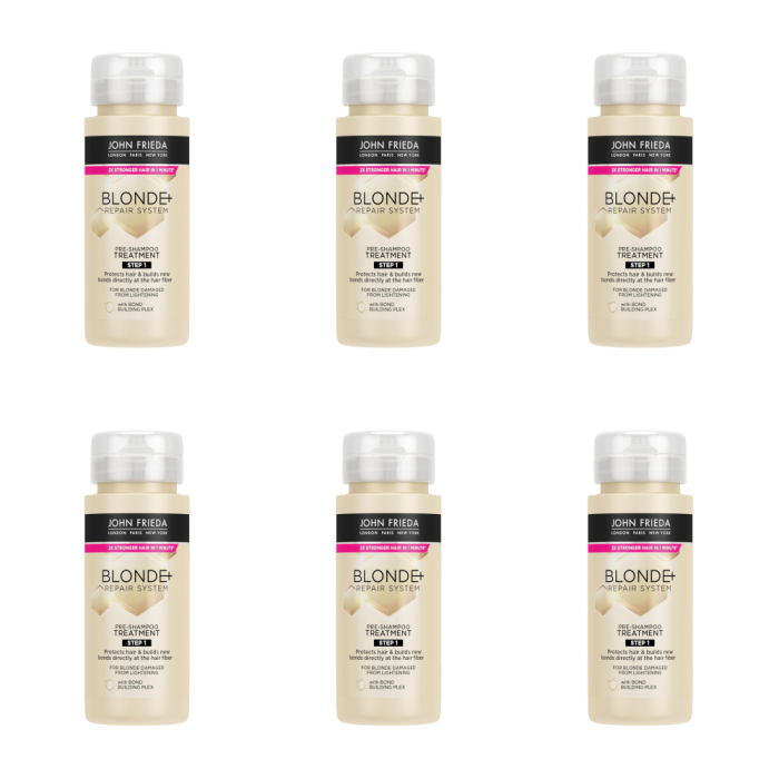 John Frieda Blonde+ Repair System Pre-Shampoo Treatment 100ML - Pack of 6