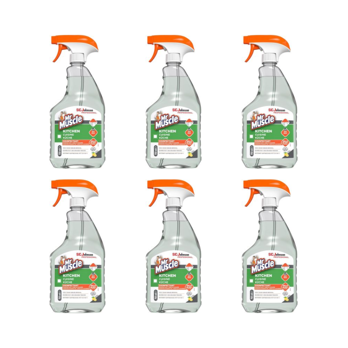 Mr Muscle Kitchen Cleaner Anti-Bacterial Lemon Spray 750ml - Pack of 6