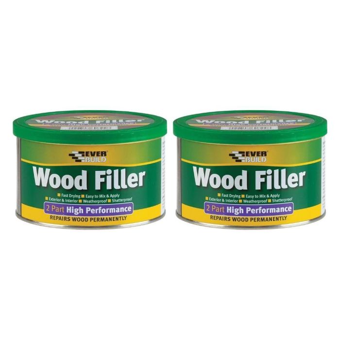 Everbuild 2-Part High Performance Wood Filler White 500 g - Pack of 2