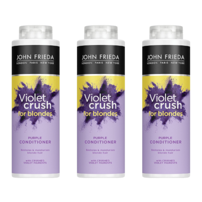 John Frieda Violet Crush Blonde Purple Conditioner 500ml - Pack of 3