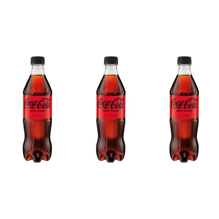 Coca-Cola Zero Sugar Soft Drink Black 500ml - Pack of 3
