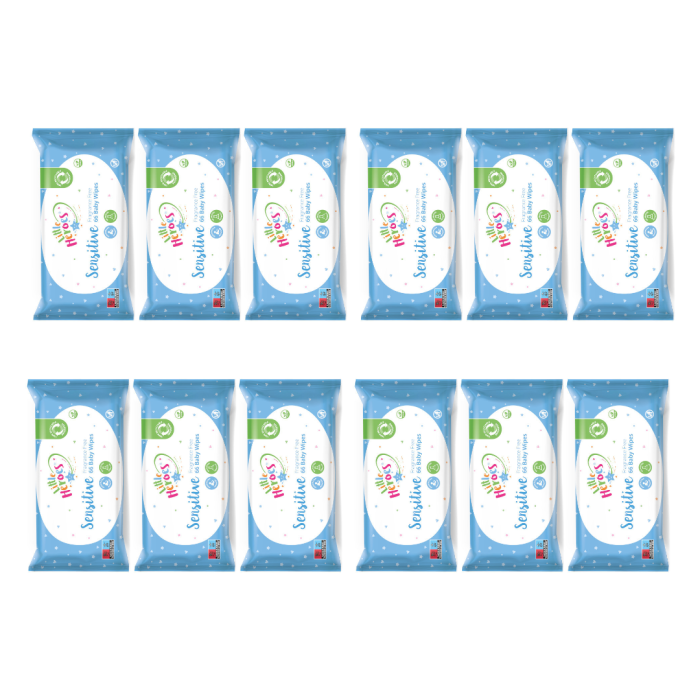 Little Heroes Sensitive Baby Wipes Soft and Safe 66 pack on a clean nursery shelf
